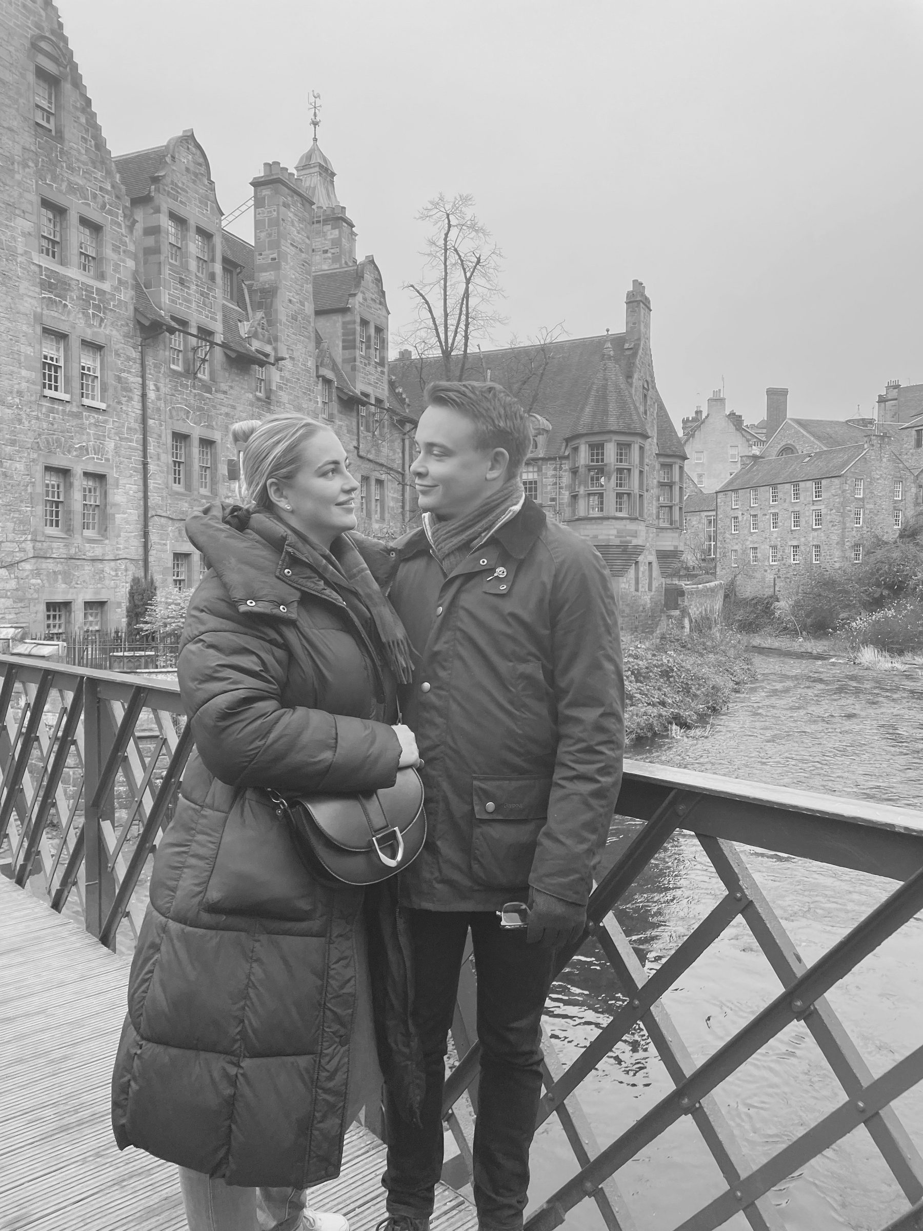 Jamie and Lewis on a bridge in Edinburgh